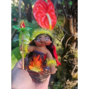 4" Art Doll Pele, Volcano Goddess